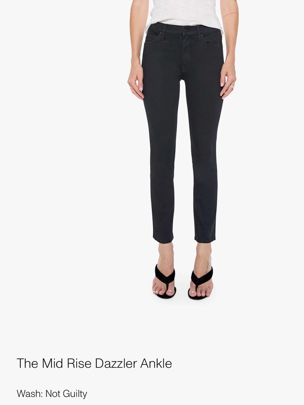 MOTHER Mid Rise Dazzler Ankle Jeans - Black
